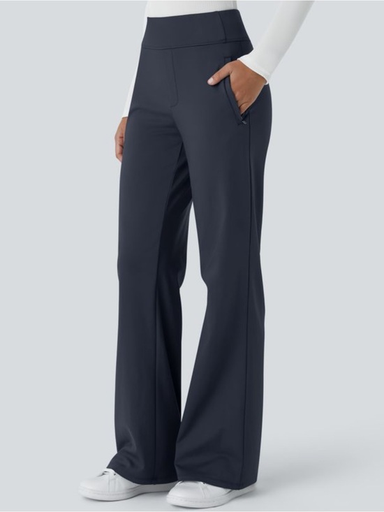 HALARA Pants - Halara Flex DayStretch Mid Rise Side Zipper Pocket Work Flare Pants blue M tall